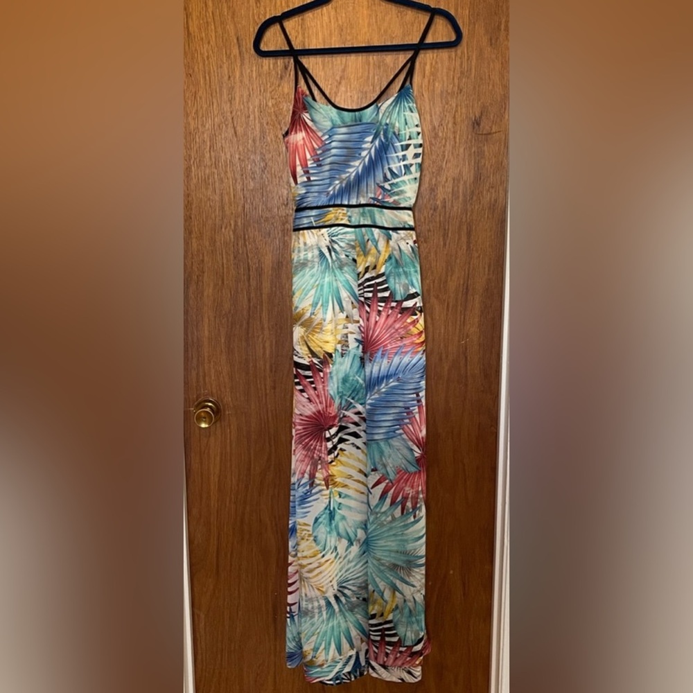 Lulumari | Women’s Multicolored Midi Spaghetti Strap Jumpsuit Size Medium